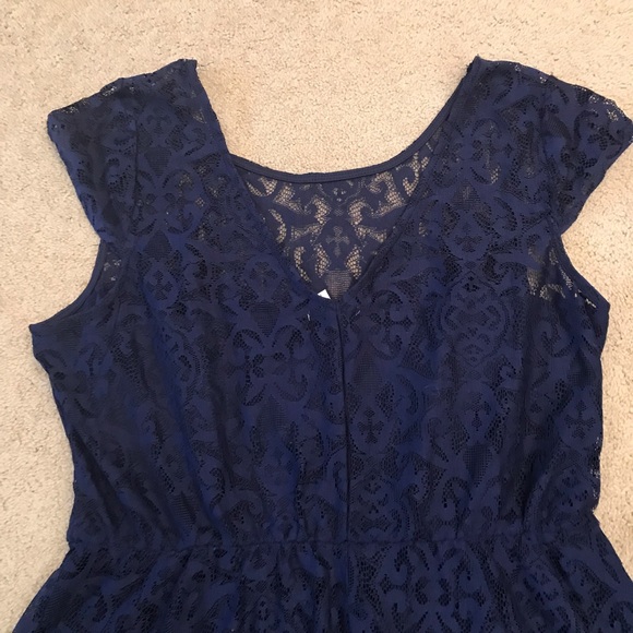 Maurices Navy Blue Lace Dress NEW Size XL 16 18 Fit Flare Party Dress Gift - Picture 7 of 15